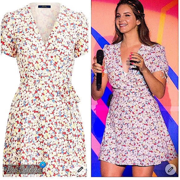 SALE!🌸🌸💥💥💥Lana Del Rey Polo Ralph Lauren crêpe wrap dress - Picture 1 of 14